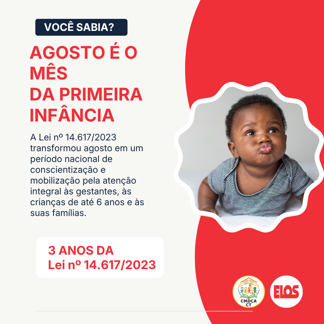 Agosto e a prioridade à primeira infância: lei que instituiu mês de conscientização completa três anos